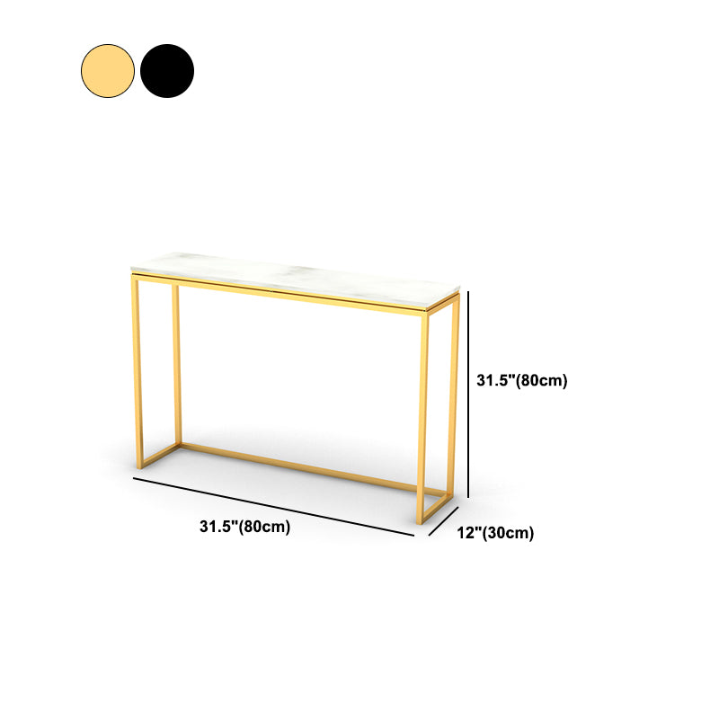 Modern Rectangular White/Black Console Table -  11.81" x 31.49" Console Table