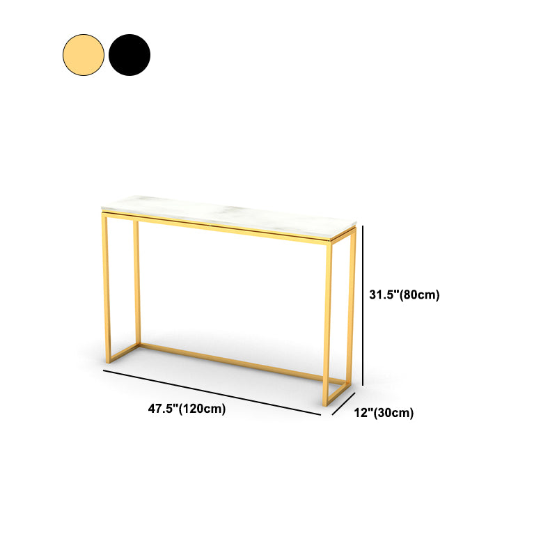 Modern Rectangular White/Black Console Table -  11.81" x 31.49" Console Table