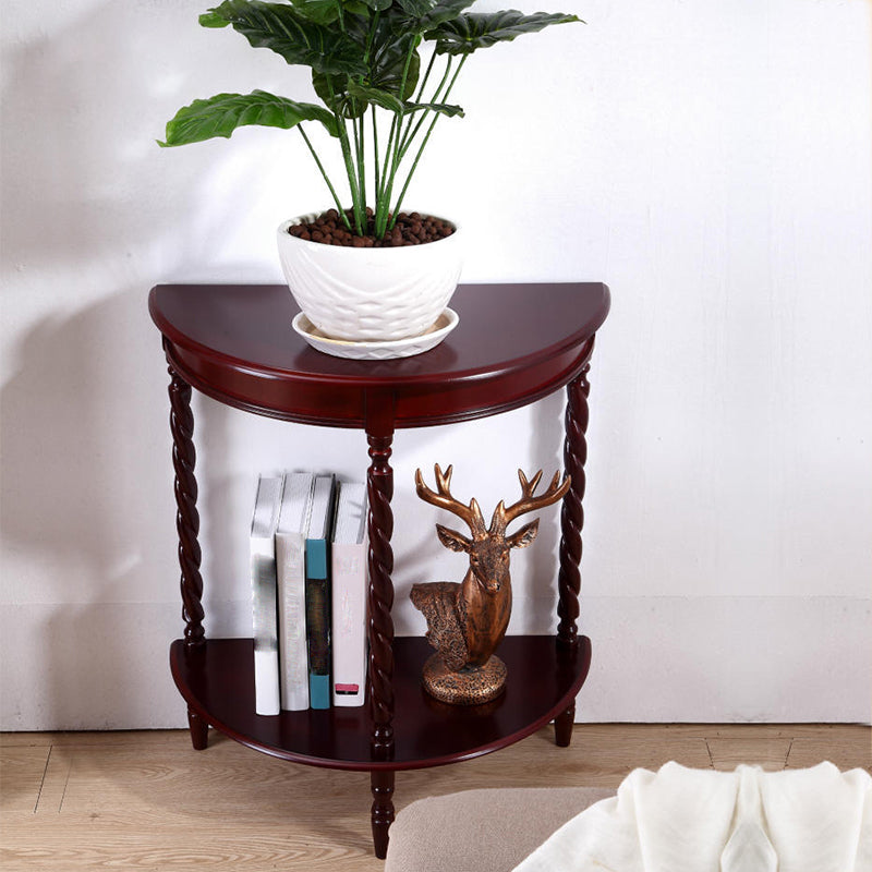 4 Legs Half Moon Wood Mid-Century Modern Console Table for Hall