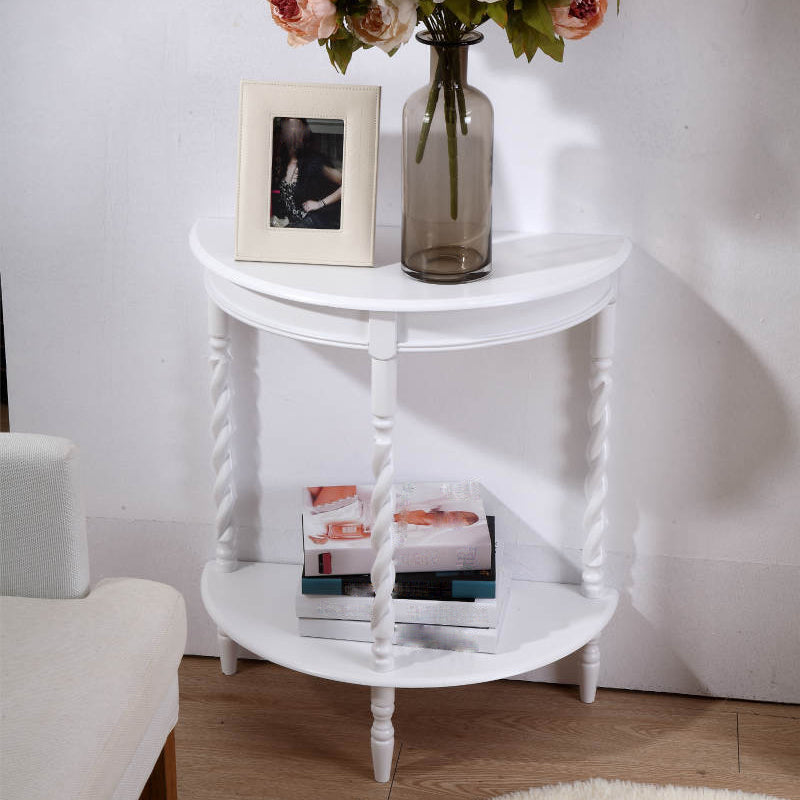 4 Legs Half Moon Wood Mid-Century Modern Console Table for Hall