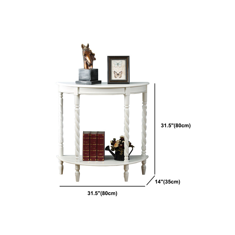 4 Legs Half Moon Wood Mid-Century Modern Console Table for Hall