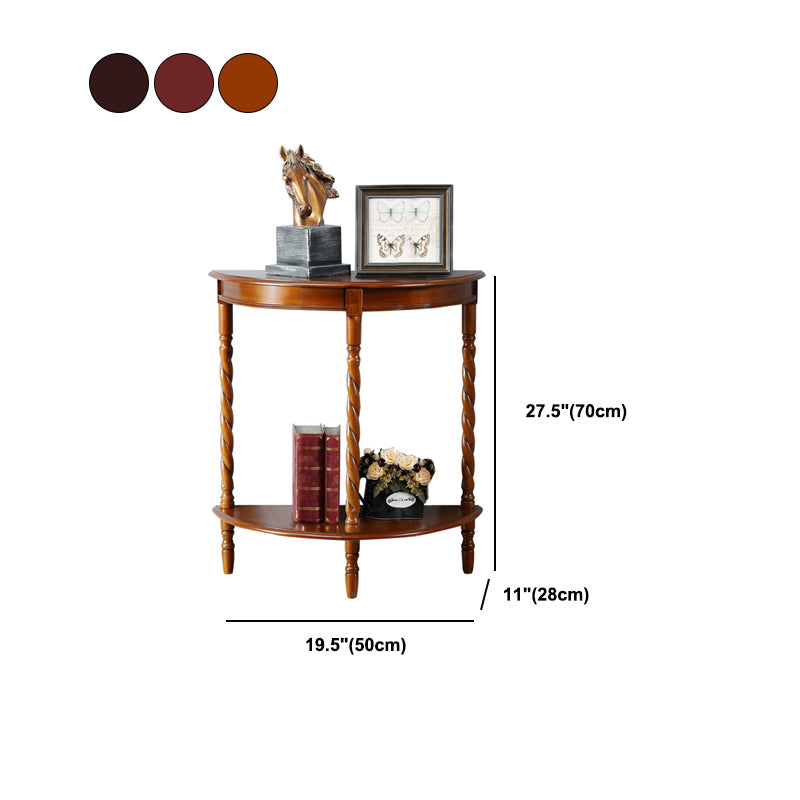 4 Legs Half Moon Wood Mid-Century Modern Console Table for Hall