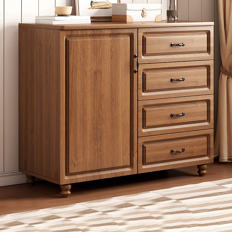 Wood Accent Cabinet with Drawer Contemporary  Rectangle Side Cabinet