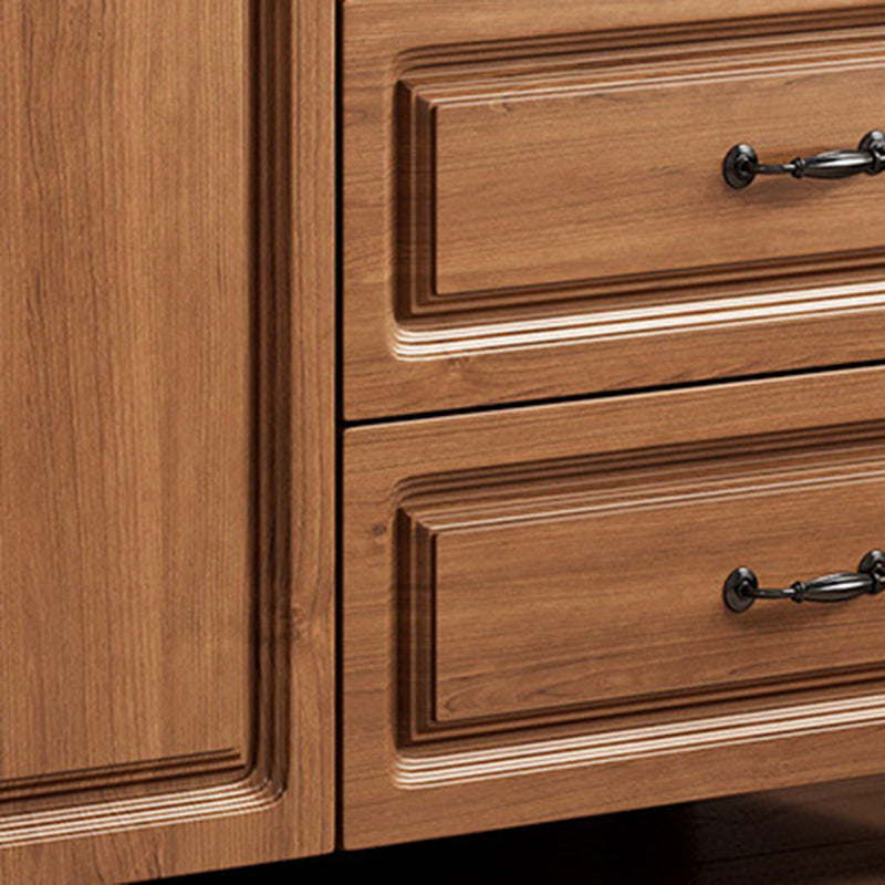 Wood Accent Cabinet with Drawer Contemporary  Rectangle Side Cabinet