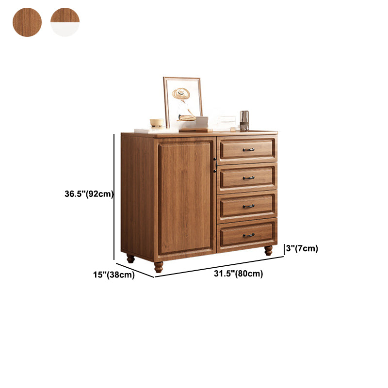 Wood Accent Cabinet with Drawer Contemporary  Rectangle Side Cabinet