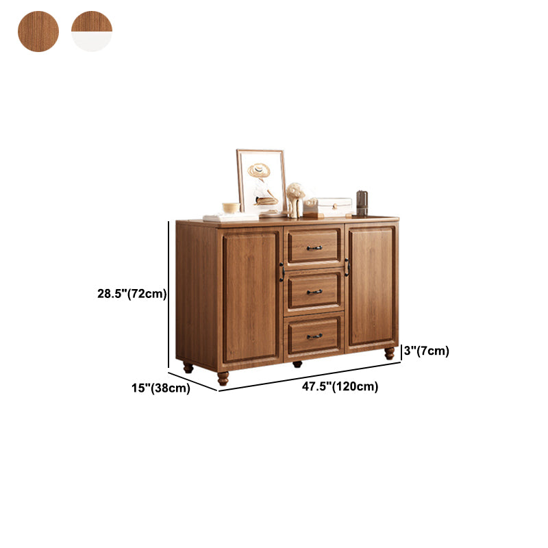 Wood Accent Cabinet with Drawer Contemporary  Rectangle Side Cabinet