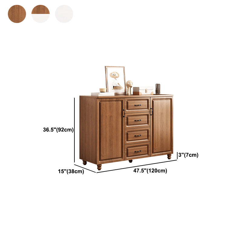 Wood Accent Cabinet with Drawer Contemporary  Rectangle Side Cabinet