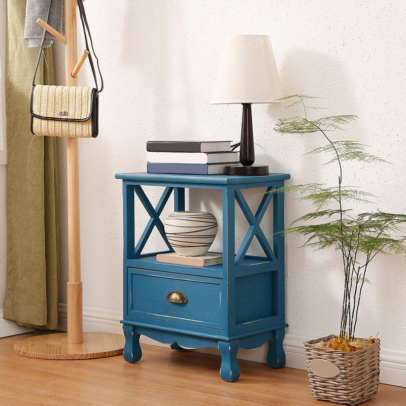 Mid-Century Modern Wood Accent Chest with Drawer Rectangle Chest