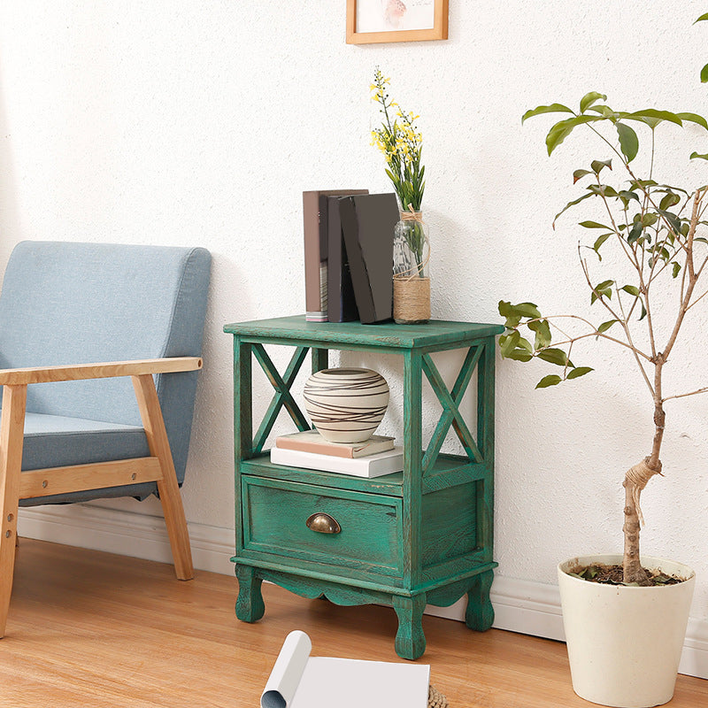 Mid-Century Modern Wood Accent Chest with Drawer Rectangle Chest