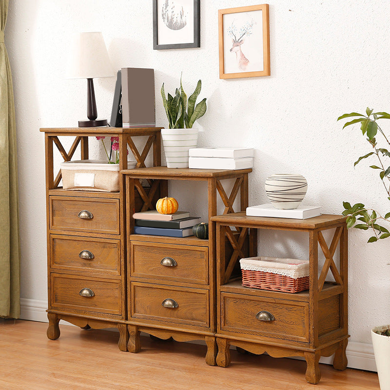 Mid-Century Modern Wood Accent Chest with Drawer Rectangle Chest