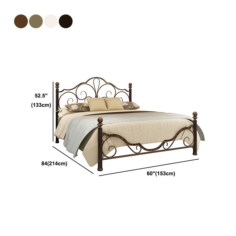 Industrial Metal Bed with Headboard Standard Profile Open-Frame Bed