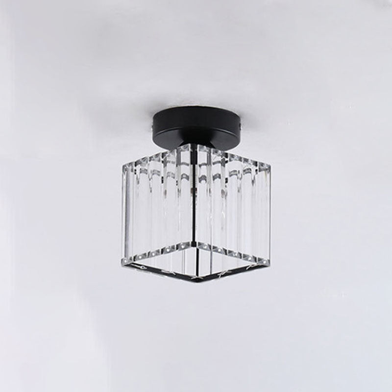 Metal Geometric Ceiling Light in Modern Luxury Style Crystal 1-Light Ceiling Fixture
