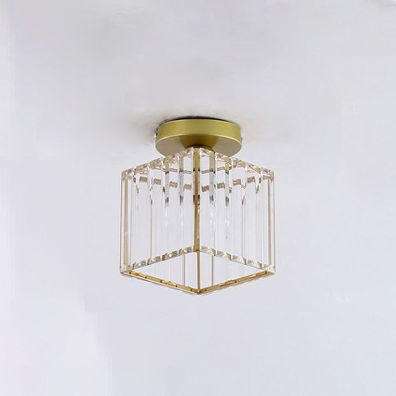 Metal Geometric Ceiling Light in Modern Luxury Style Crystal 1-Light Ceiling Fixture