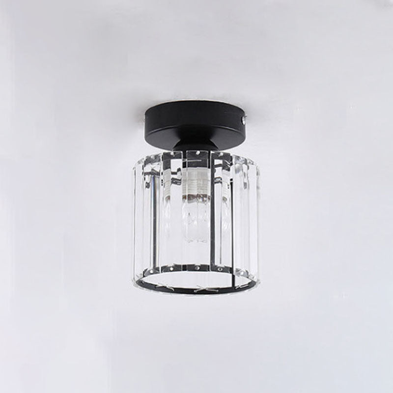 Metal Geometric Ceiling Light in Modern Luxury Style Crystal 1-Light Ceiling Fixture