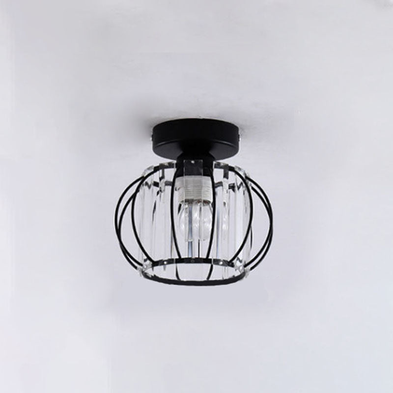 Metal Geometric Ceiling Light in Modern Luxury Style Crystal 1-Light Ceiling Fixture