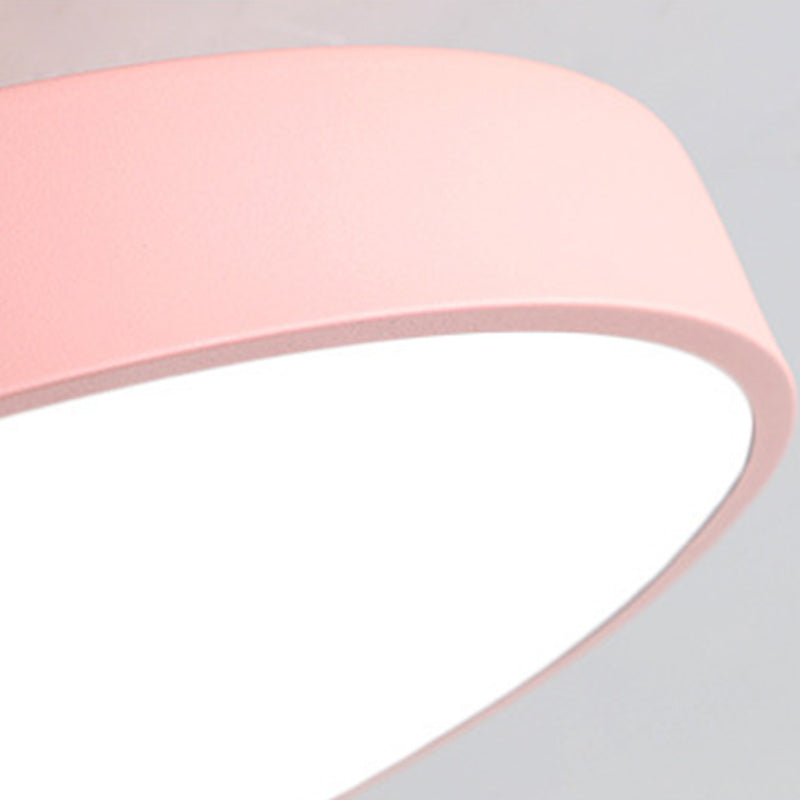 Nordic Style Round Ceiling Light Metal LED Semi Flush Mount Light for Bedroom