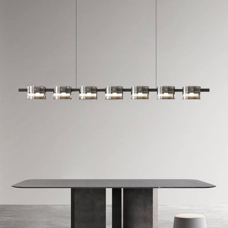 Simple Hanging Island Light Glass LED Hanging Lighting Fixture for Dining Room