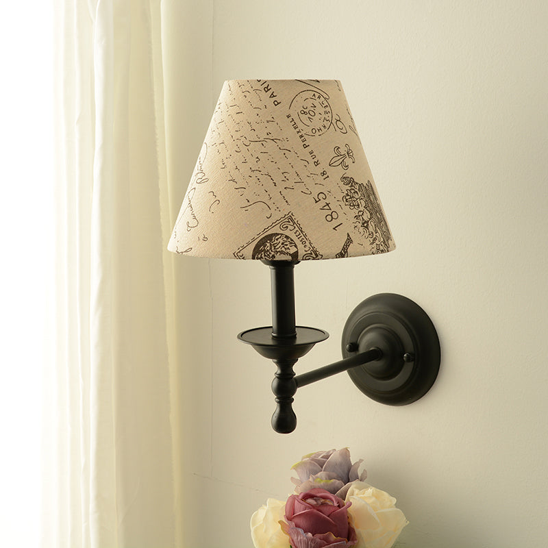 Macaron Wall Mount Light 1-Light Wall Light with Fabric Shade for Dining Room