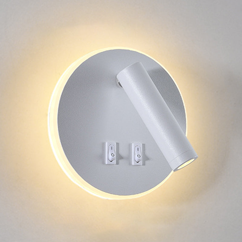 Modernist Wall Light Fixture Metal Black and White Wall Sconce for Bedroom