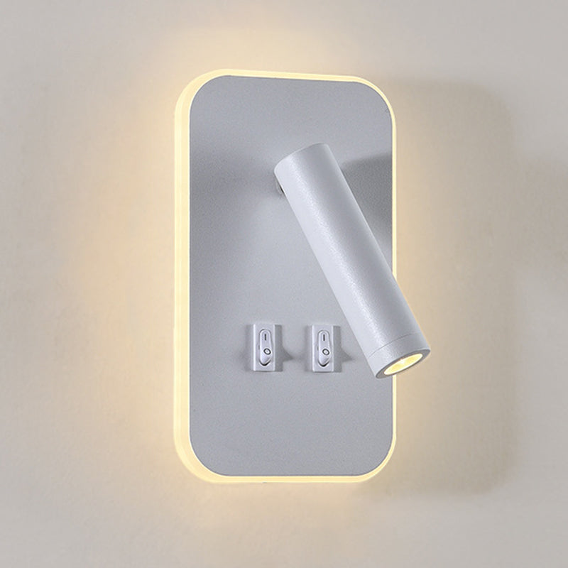 Modernist Wall Light Fixture Metal Black and White Wall Sconce for Bedroom