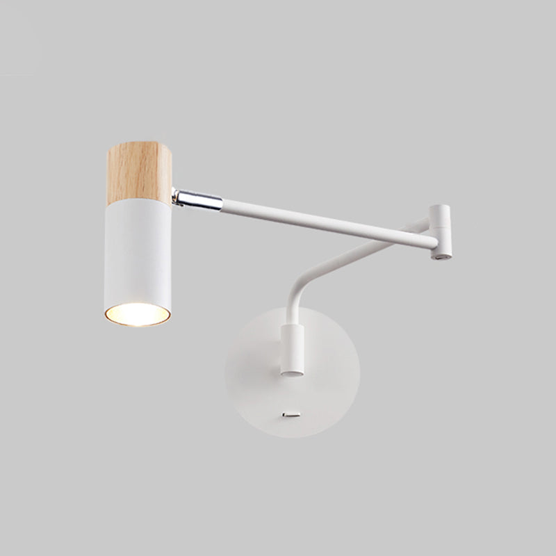 Modern Circle Shape Wall Sconce Reading Wall Light with Metal Shade for Bedroom