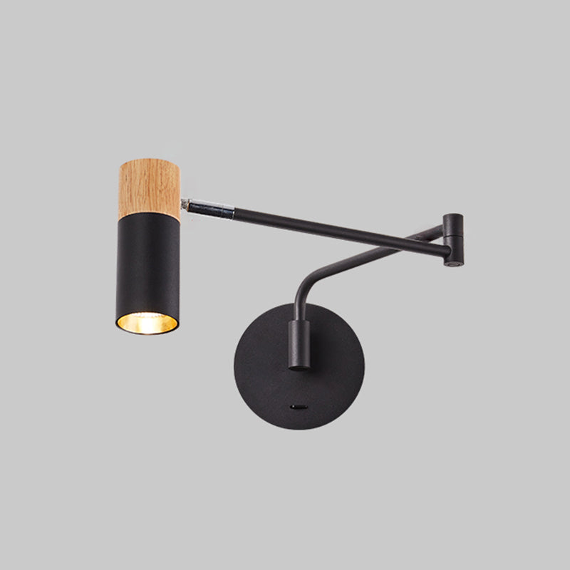 Modern Circle Shape Wall Sconce Reading Wall Light with Metal Shade for Bedroom