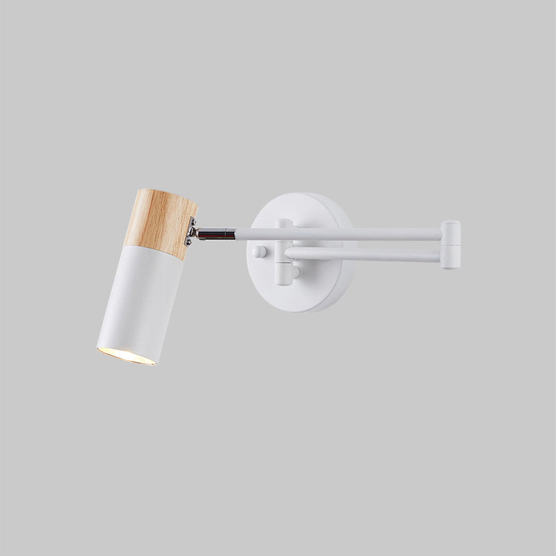 Modern Circle Shape Wall Sconce Reading Wall Light with Metal Shade for Bedroom