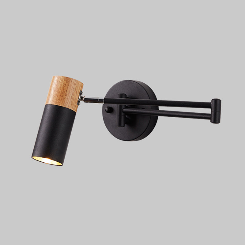 Modern Circle Shape Wall Sconce Reading Wall Light with Metal Shade for Bedroom