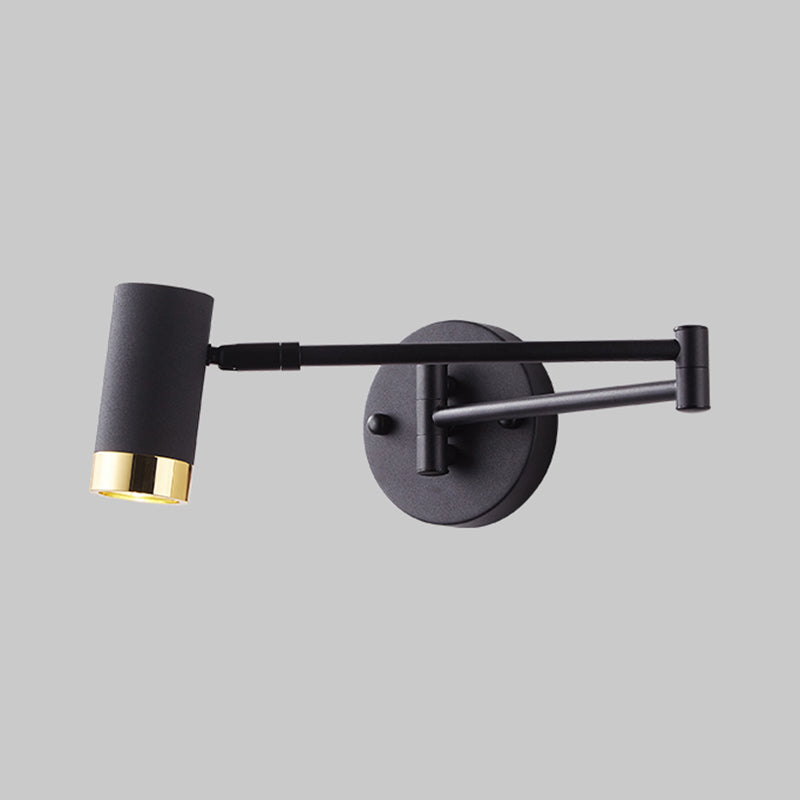 Modern Circle Shape Wall Sconce Reading Wall Light with Metal Shade for Bedroom