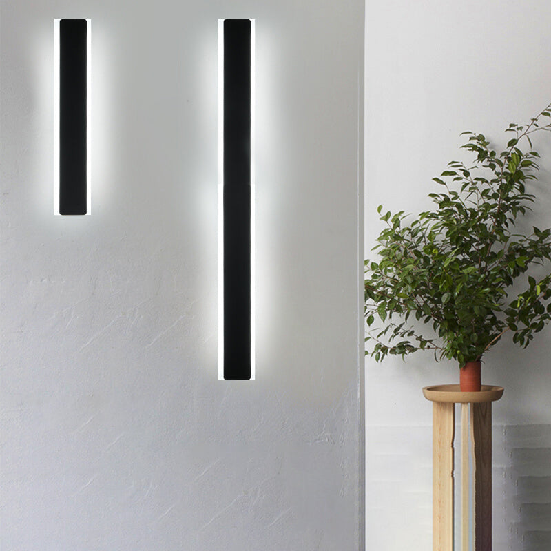 Linear Shape Metal Wall Light Modern Style 1-Light Wall Mount Light in Black
