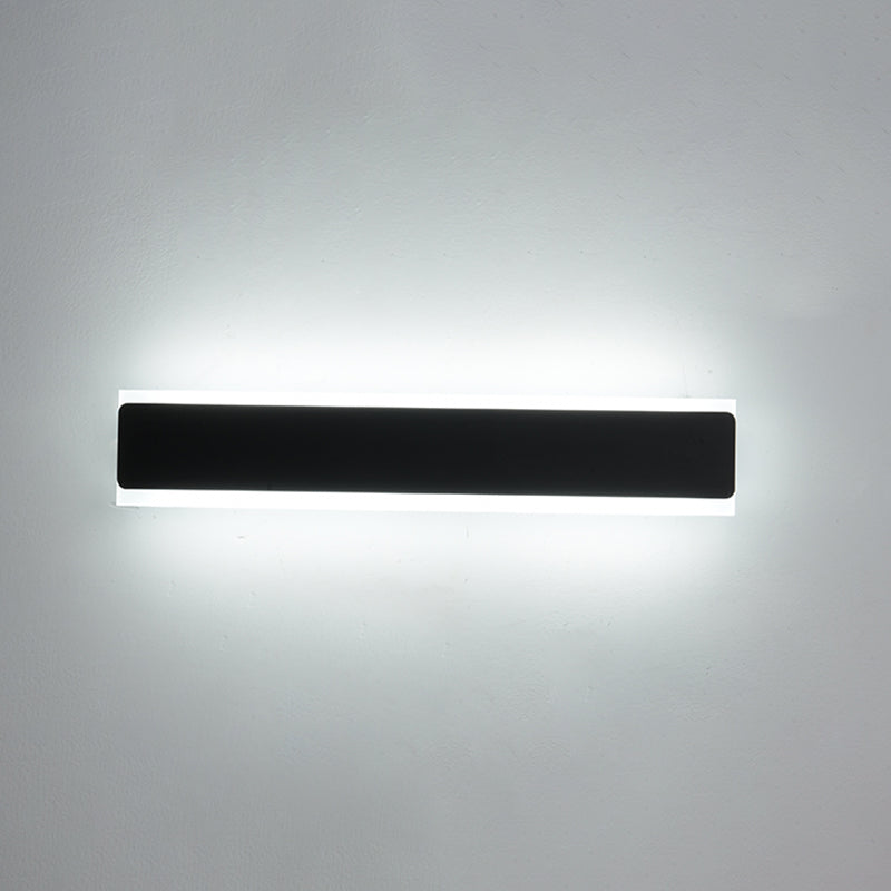 Linear Shape Metal Wall Light Modern Style 1-Light Wall Mount Light in Black