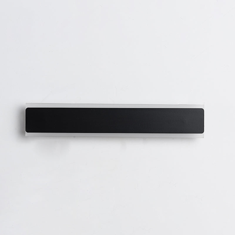 Linear Shape Metal Wall Light Modern Style 1-Light Wall Mount Light in Black