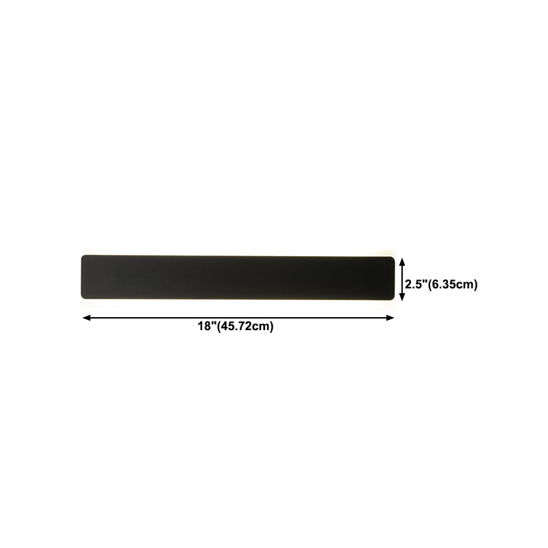 Linear Shape Metal Wall Light Modern Style 1-Light Wall Mount Light in Black