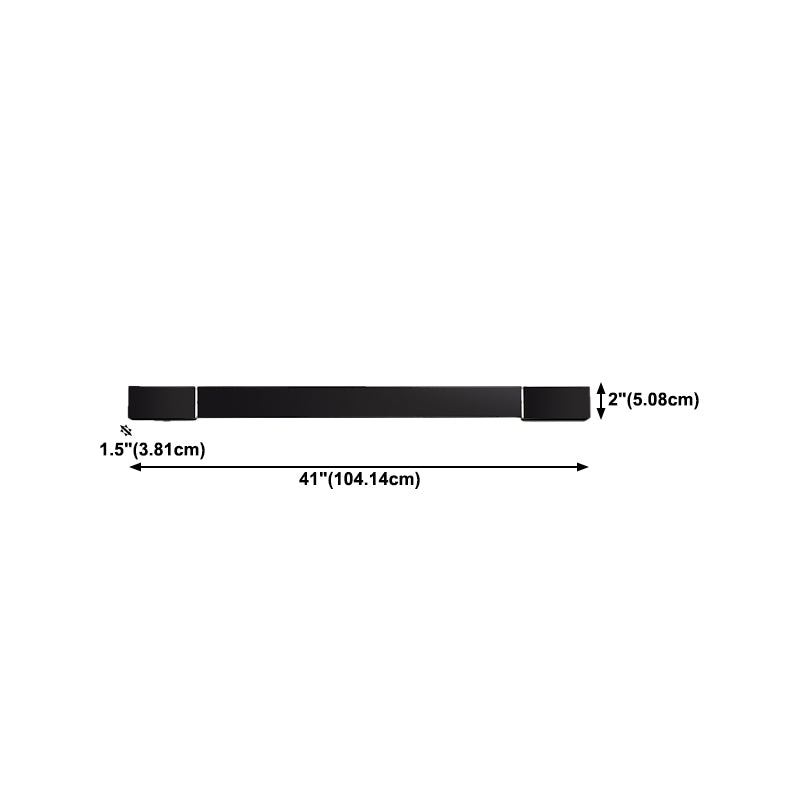 Metal Linear Shape Wall Light Modern 1 Light Wall Mounted Light in Black