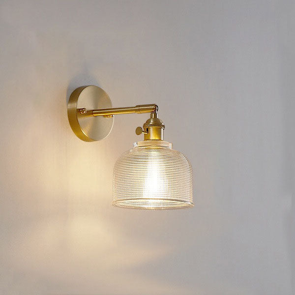 Metal 1-Light Wall Lamp in Modern Luxury Style Geometric Glass Wall Light in Gold