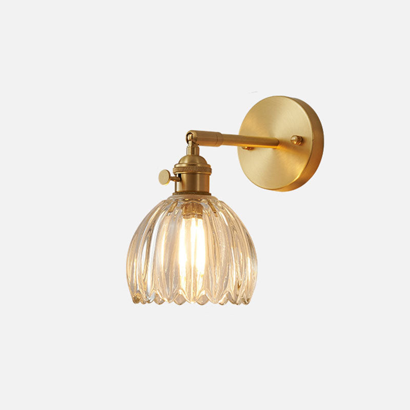 Metal 1-Light Wall Lamp in Modern Luxury Style Geometric Glass Wall Light in Gold
