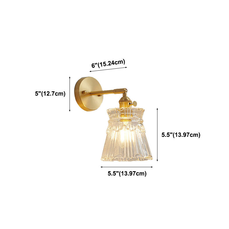 Metal 1-Light Wall Lamp in Modern Luxury Style Geometric Glass Wall Light in Gold