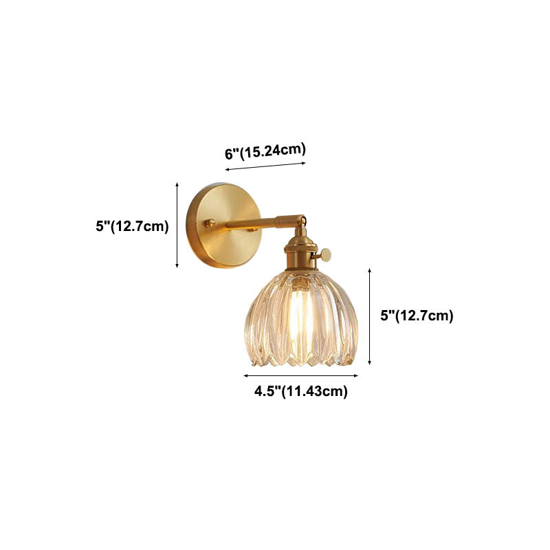 Metal 1-Light Wall Lamp in Modern Luxury Style Geometric Glass Wall Light in Gold