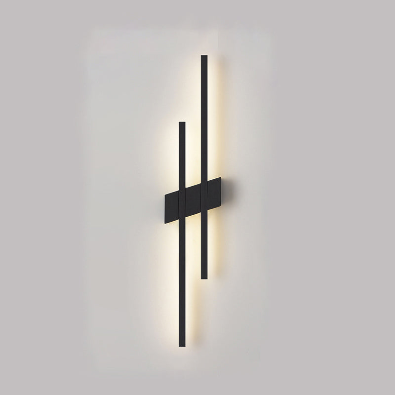Metal LED Wall Lamp in Modern Minimalist 2-Light Linear Wall Sconce for Bedroom