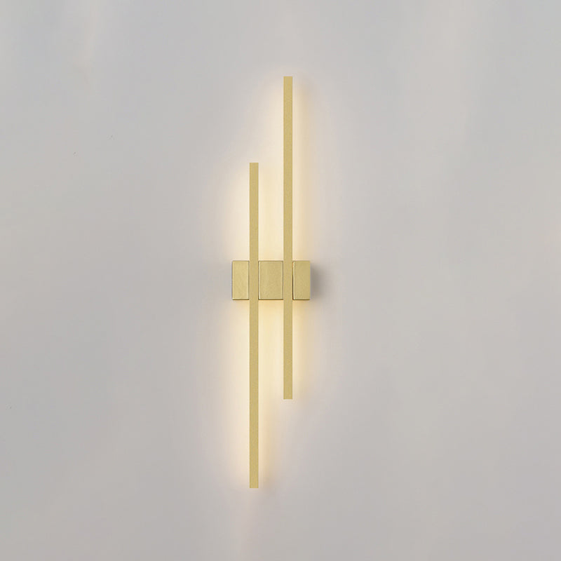 Metal LED Wall Lamp in Modern Minimalist 2-Light Linear Wall Sconce for Bedroom