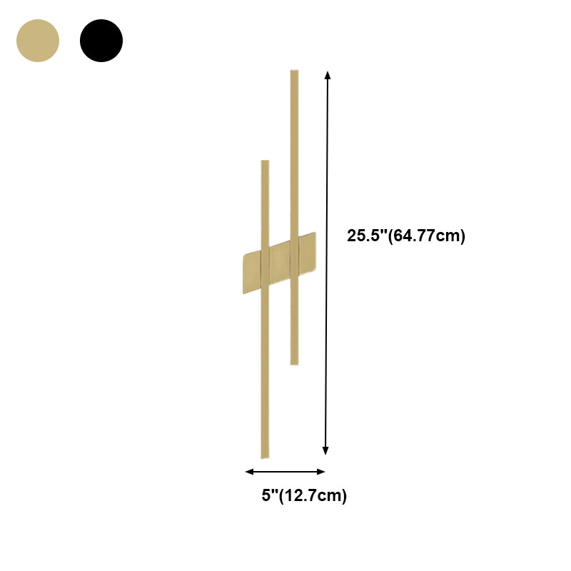 Metal LED Wall Lamp in Modern Minimalist 2-Light Linear Wall Sconce for Bedroom