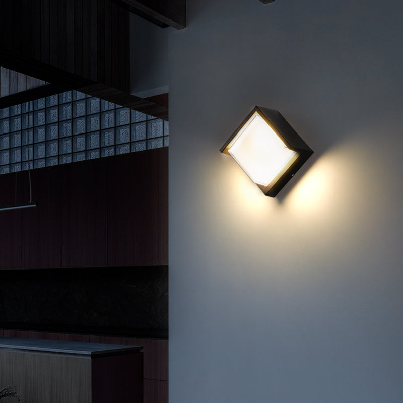 Modern Minimalist LED Wall Lamp Metal Geometric Wall Sconce in Black