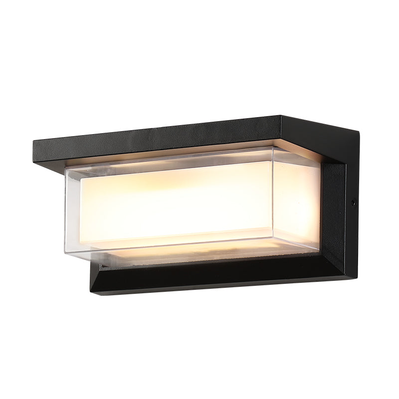 Modern Minimalist LED Wall Lamp Metal Geometric Wall Sconce in Black