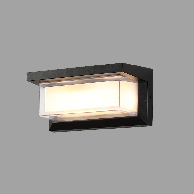 Modern Minimalist LED Wall Lamp Metal Geometric Wall Sconce in Black