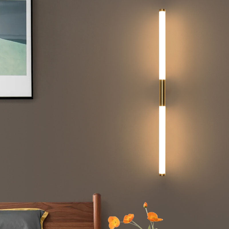 Modern Minimalist LED Wall Light Metal Linear Vanity Wall Light in Gold
