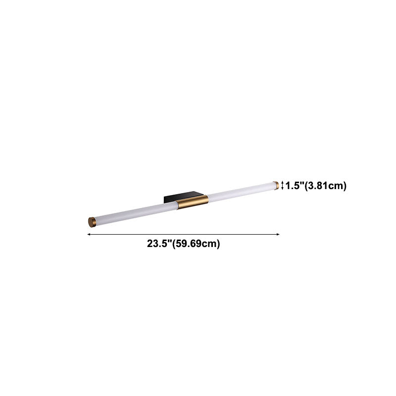 Modern Minimalist LED Wall Light Metal Linear Vanity Wall Light in Gold