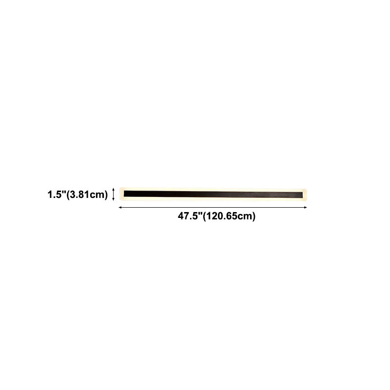 Black Linear LED Wall Light in Modern Simplicity Metal Wall Lamp for Bedroom