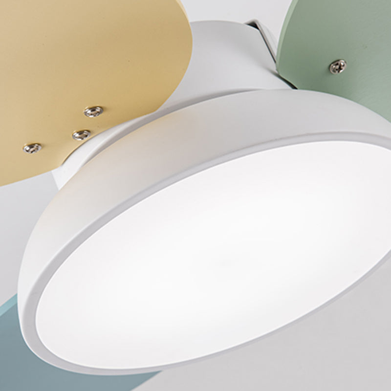 1-Light Ceiling Fan Lamp Modern Style Metal Ceiling Fan Lighting for Bedroom