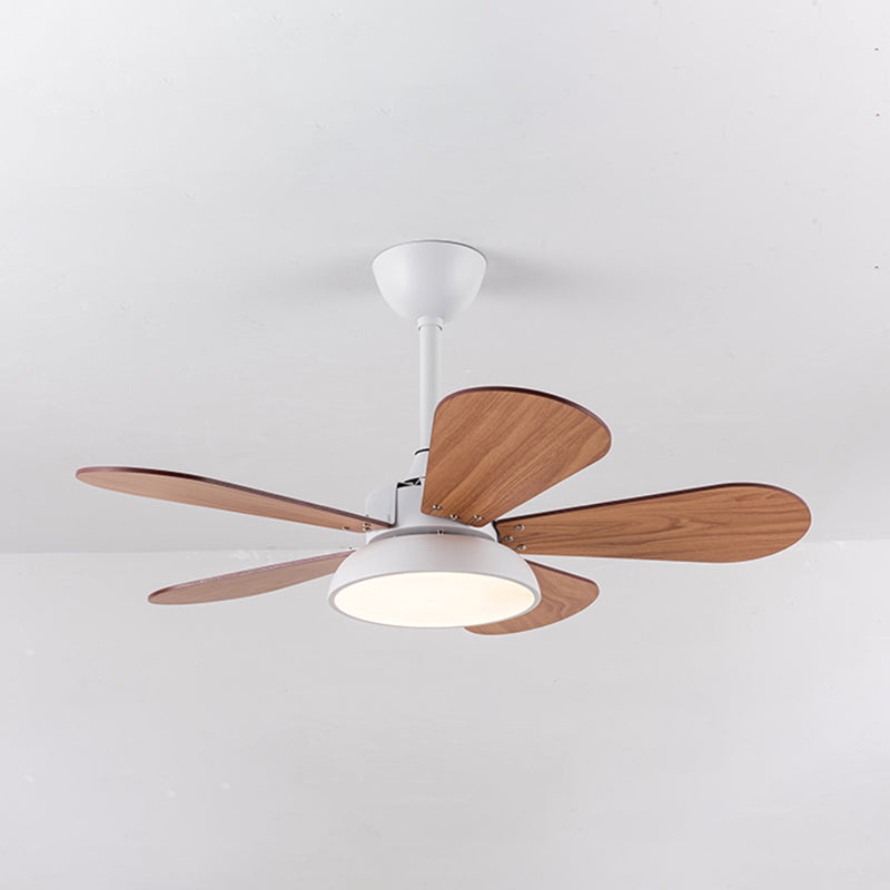 1-Light Ceiling Fan Lamp Modern Style Metal Ceiling Fan Lighting for Bedroom