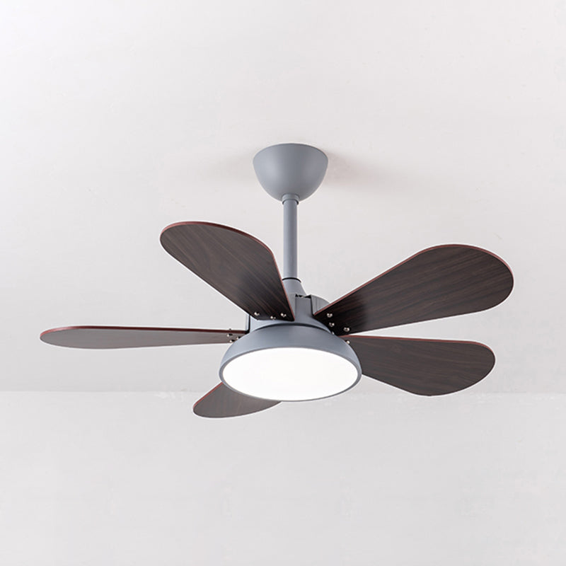 1-Light Ceiling Fan Lamp Modern Style Metal Ceiling Fan Lighting for Bedroom